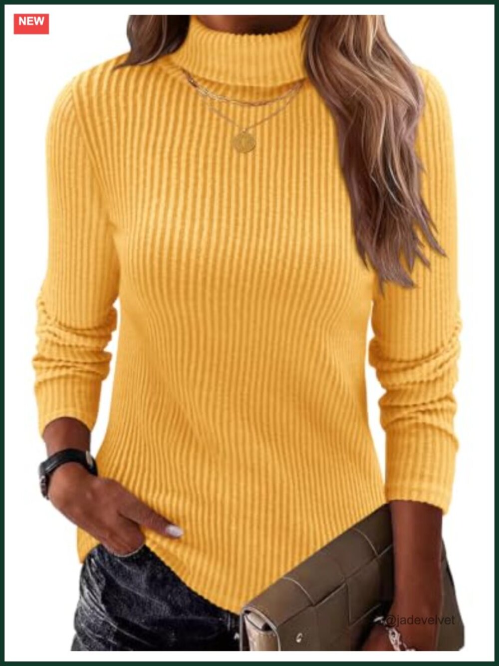 Women's Ribbed Knit Turtleneck Sweater Long Sleeve Pullover